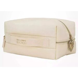 New! Dolce & Gabbana Devotion Cream Off-White Makeup Cosmetic Bag !